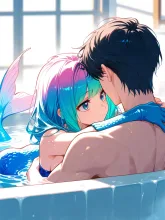 人魚がお湯OKなのかは知らないです — 星々の幻影さんのAIイラスト