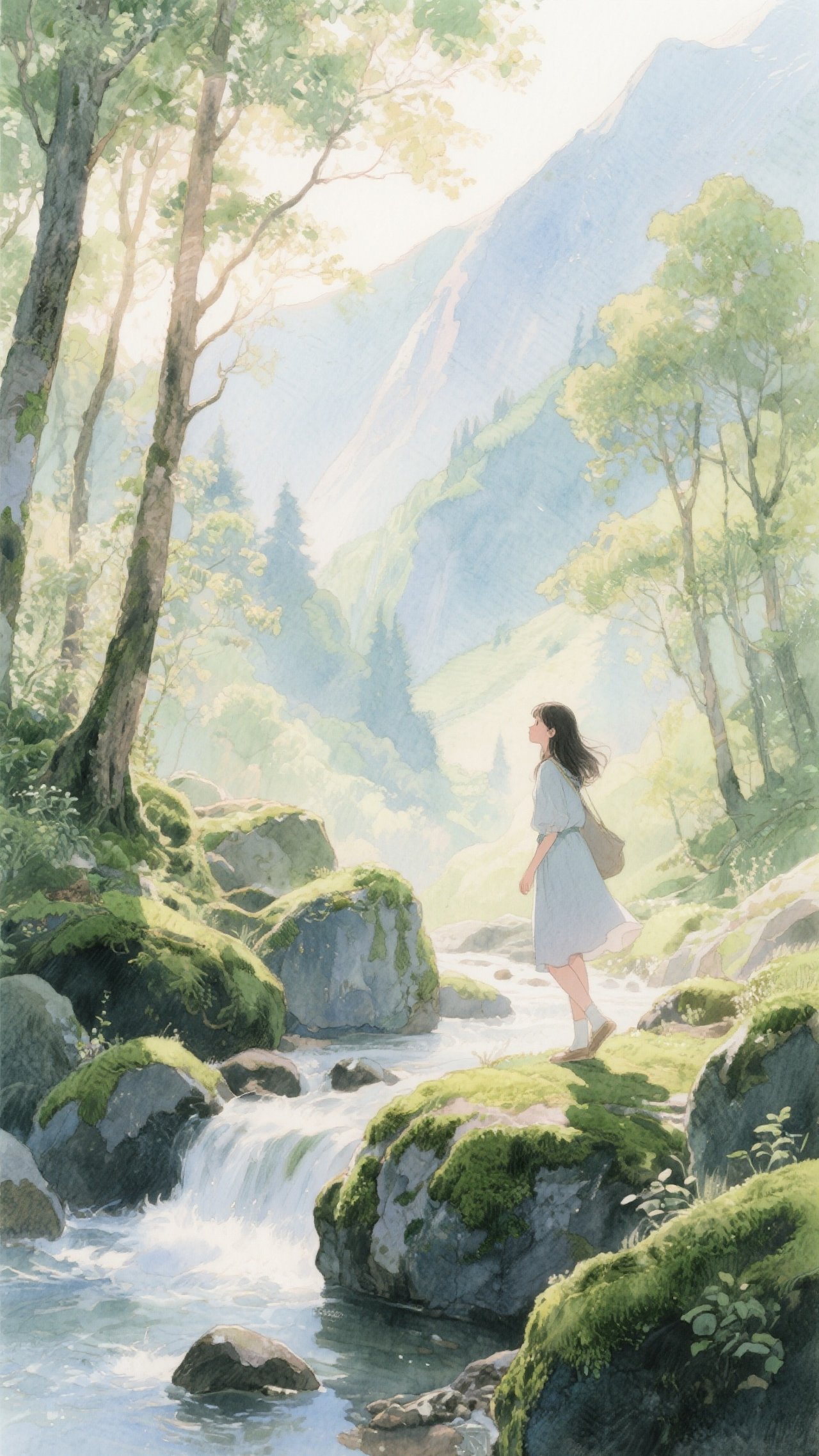 水彩画3.0 - 画像生成チャッレンジ / 青いイルカ