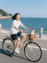 海風と猫と自転車 — 自転車イラストのAIイラスト｜SUPPART