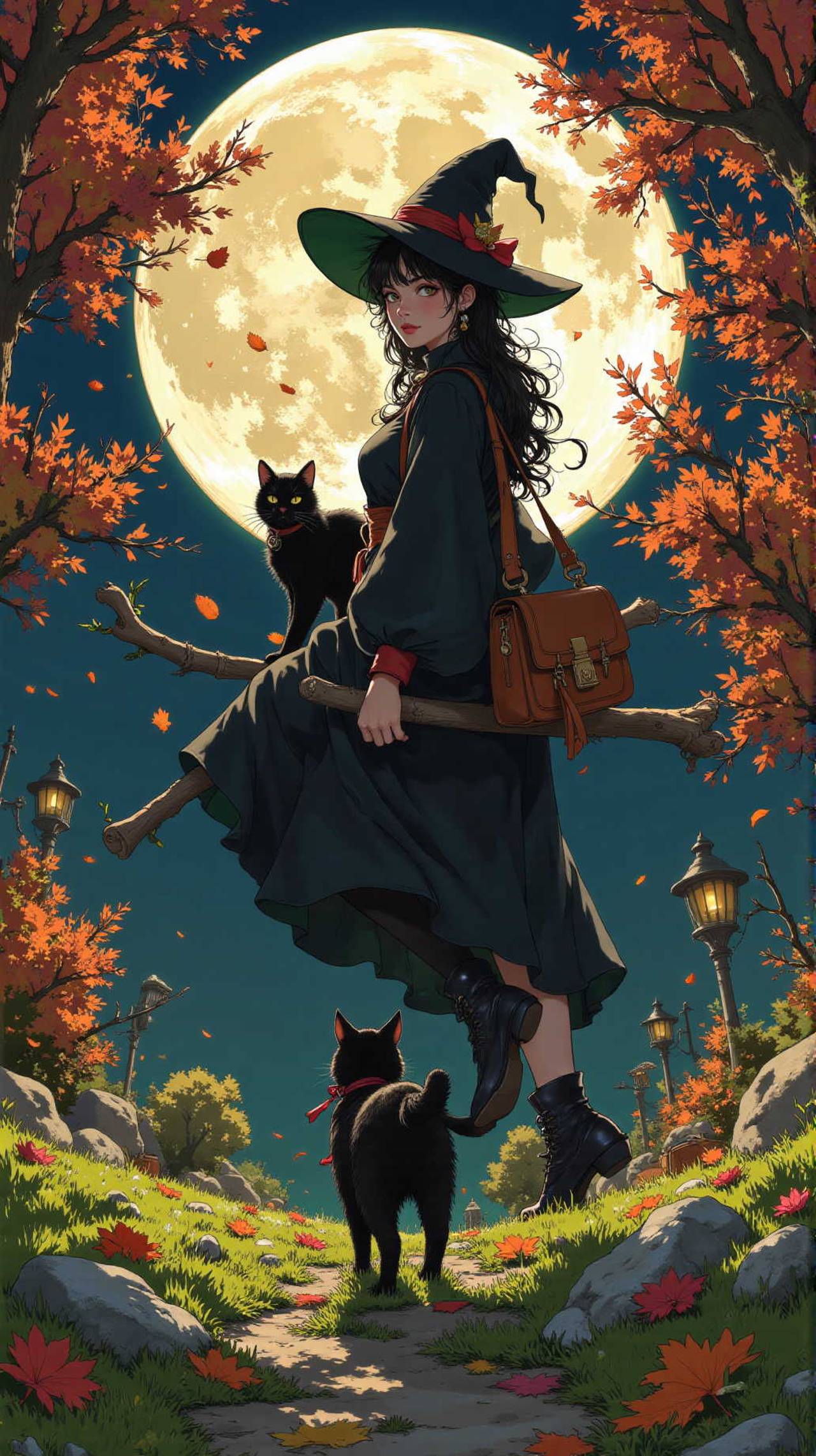 月と魔女 — すみれさんのAIイラスト