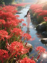 曼珠沙華の中に立つ・・・(,,ᴗ ͜ ᴗ,,)♪