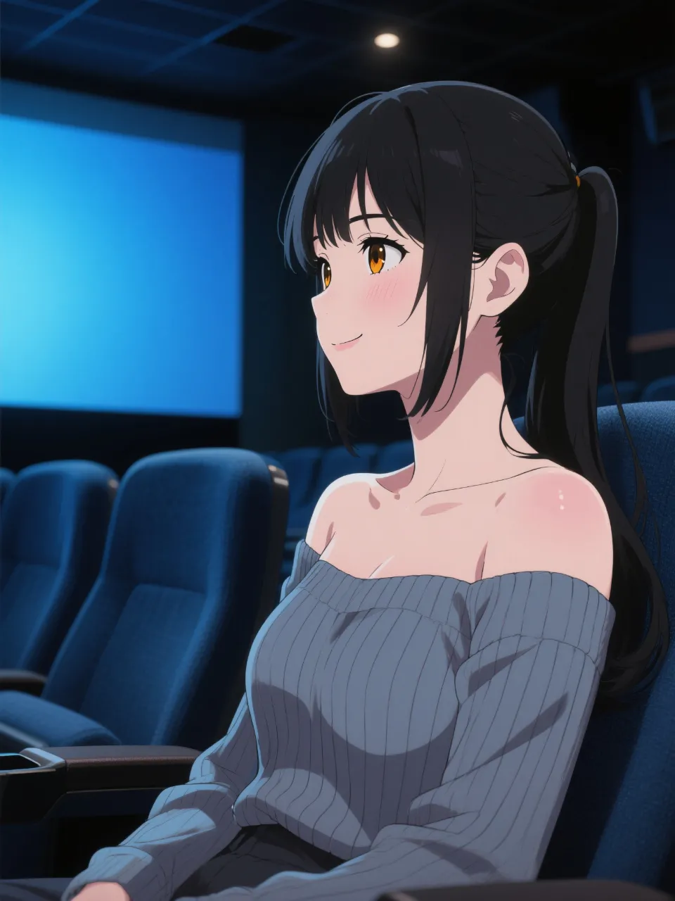 映画館…彼女の横顔…映画に集中できない