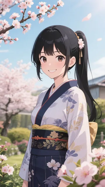 梅の花と美少女
