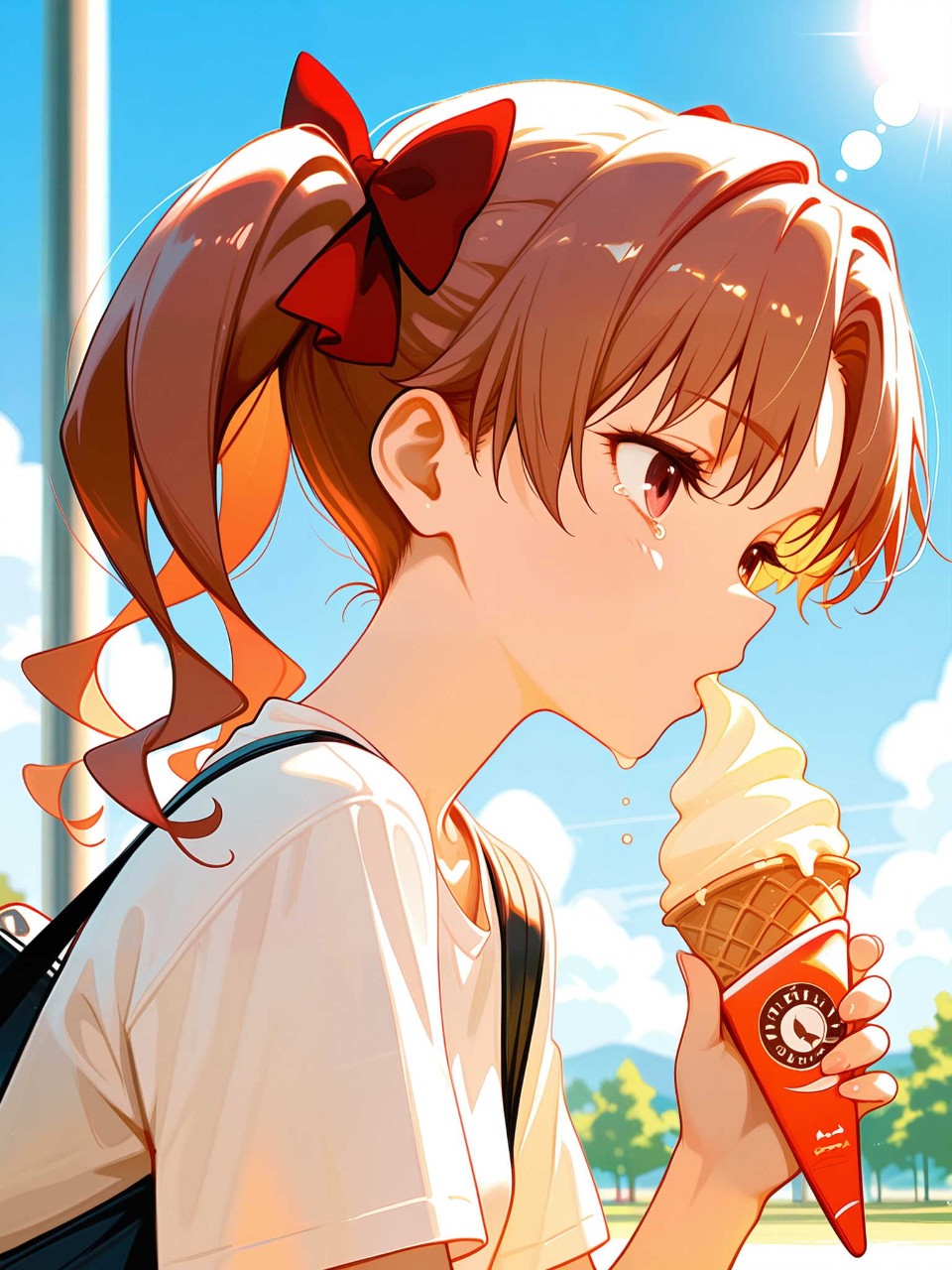 公園でソフトクリームを食べる白井黒子♡♡