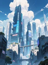 再生する未来都市 — 三日月さんのAIイラスト