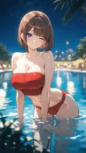グラマーJK♡♡ — ナイトプールイラストのAIイラスト|SUPPART