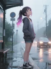 雨上がりのイエヤス。