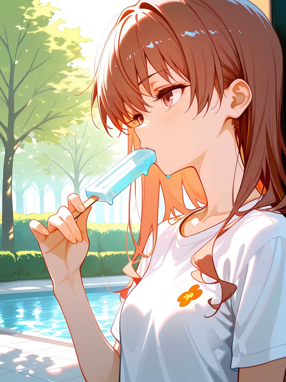 公園でアイスクリームを食べる御坂美琴ちゃんよ♡♡