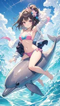 イルカに乗った少女 — izumiさんのAIイラスト