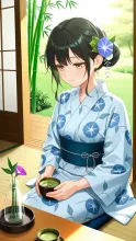 P　緑陰の茶、透きとおる時間　1