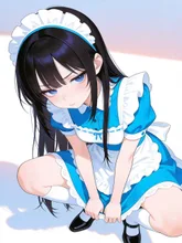 こっち見んな!バーカ。 — ウェイトレスイラストのAIイラスト|SUPPART