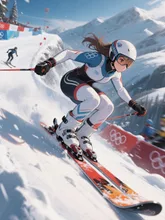 スキー滑降競技⛷