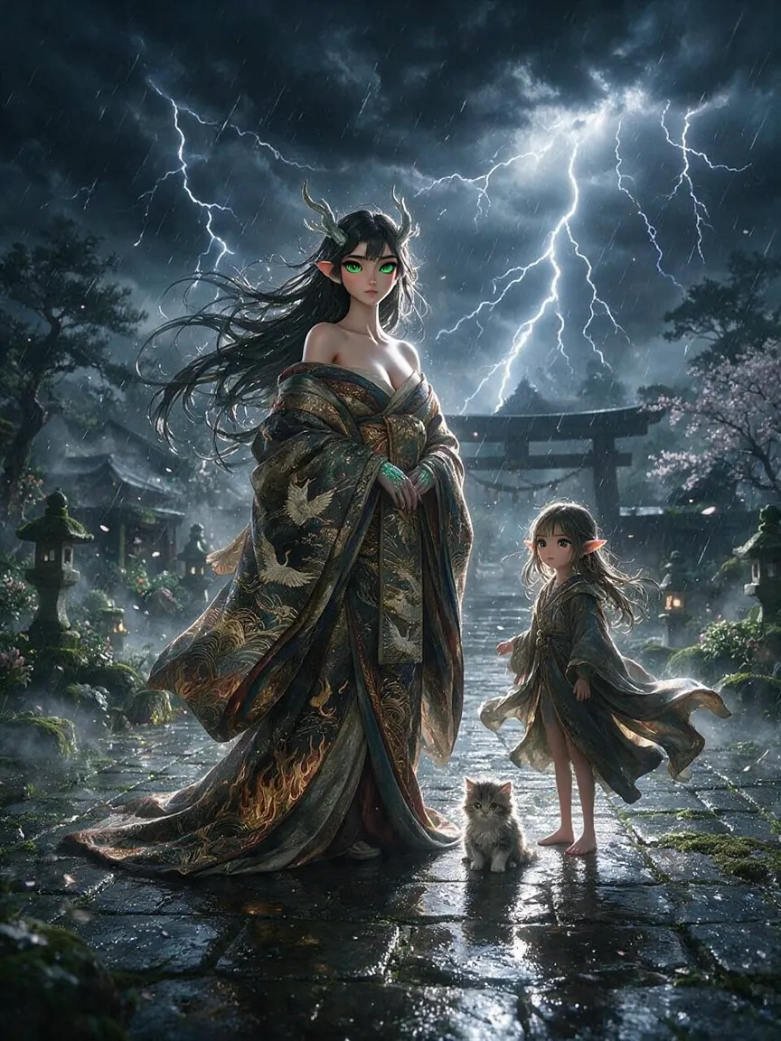 鵺（ぬえ）龍（りゅう）の姫（ひめ）と雷光（らいこう）の夜（よる）