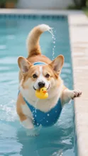 夏を楽しむ犬