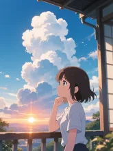 夕焼けと入道雲·初夏チャレンジ の投稿作品