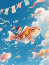 空に泳ぐ鯉のぼり·チャレンジ の投稿作品