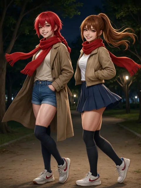双子と真っ赤なスカーフ