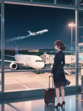 仕事終わりの空港