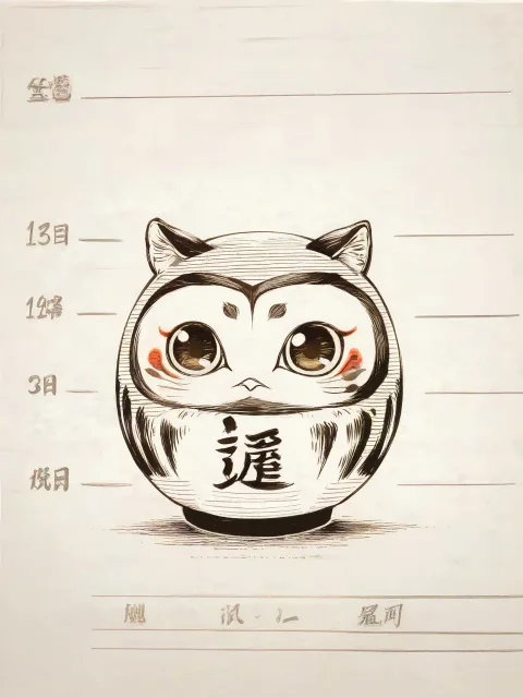 引きの一枚、温かみ - だるま