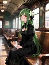 03-164 車内だか構内だか — 自打球ロマンスカーさんのAIイラスト