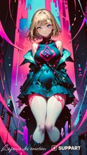 An artificial cyber schoolgirl created from an AI cluster
