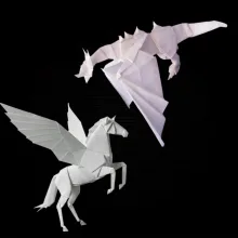 ドラゴンVSペガサス — マーシーさんのAIイラスト