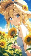 向日葵畑の少女·夏空とひまわり の投稿作品