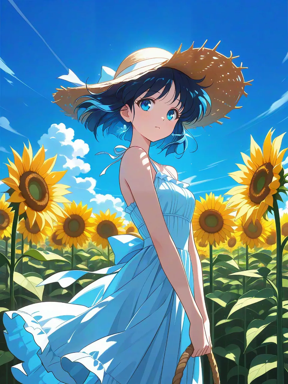 真っ青な空の下で — 龍星ホクトさんのAIイラスト