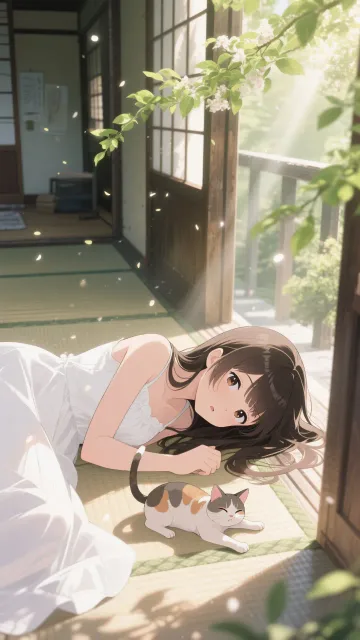 A quiet spring afternoon on a… - 縁側で昼寝
