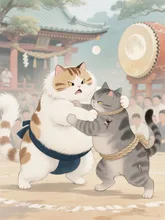 にゃんこ力士