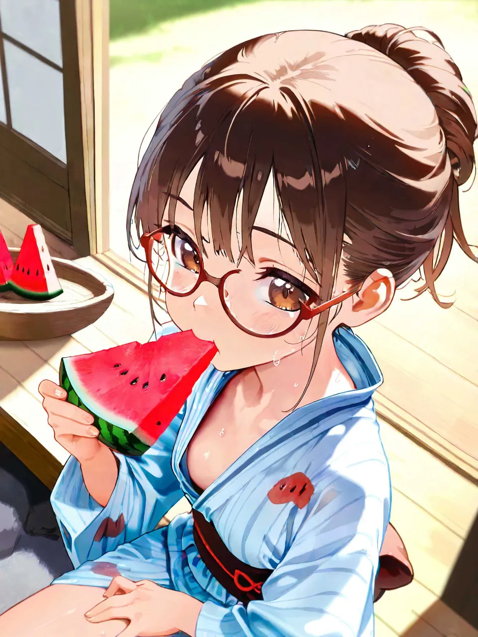 極上のアニメ - スイカと夏の女性 / lool