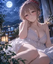 月光浴の菜摘。