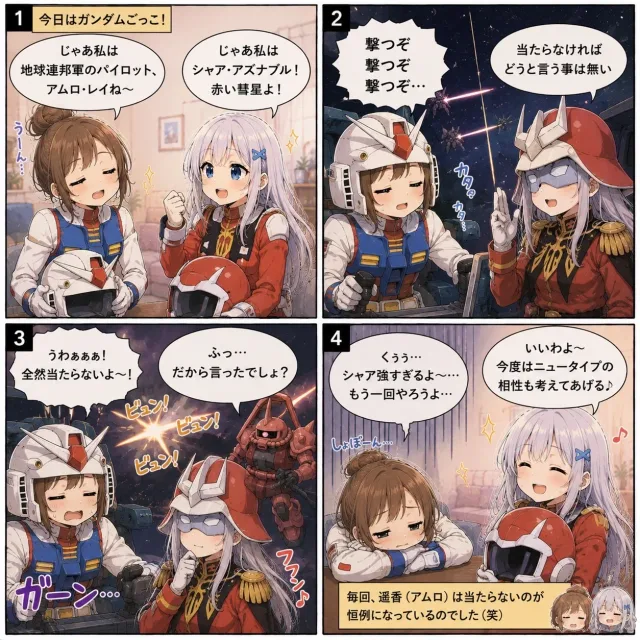 やはりガンダムネタの遥香&結衣。
