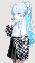 秋コーデ水色ちゃん
