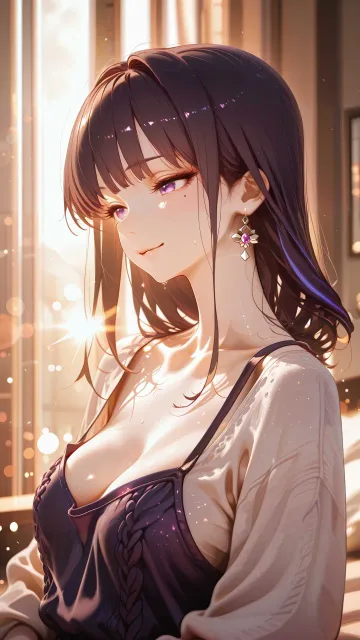 Illustration of look-up side… - 鎖骨の影