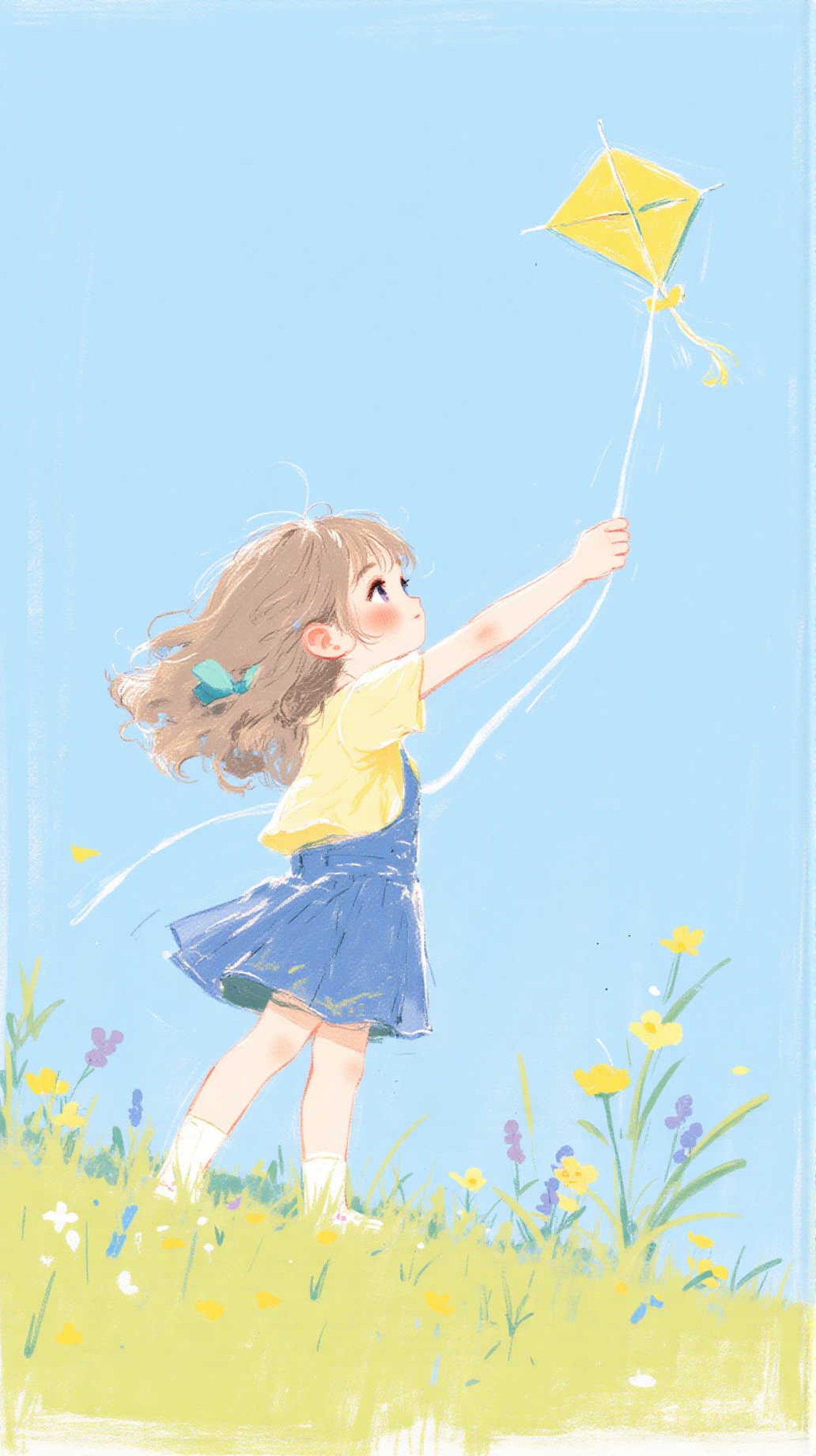 Anime High Sky Kite Pigtail Girl