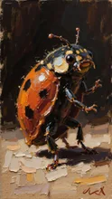 Whimsical Goodbye Wave Ladybug