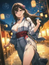 盆踊りの浴衣美人·夏の盆踊りの夜 の投稿作品