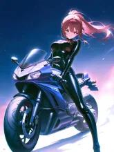 真夏のライダーガール·風を切る、孤高の横顔 の投稿作品
