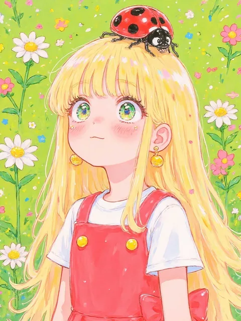 大きなてんとう虫と友達になったよ!