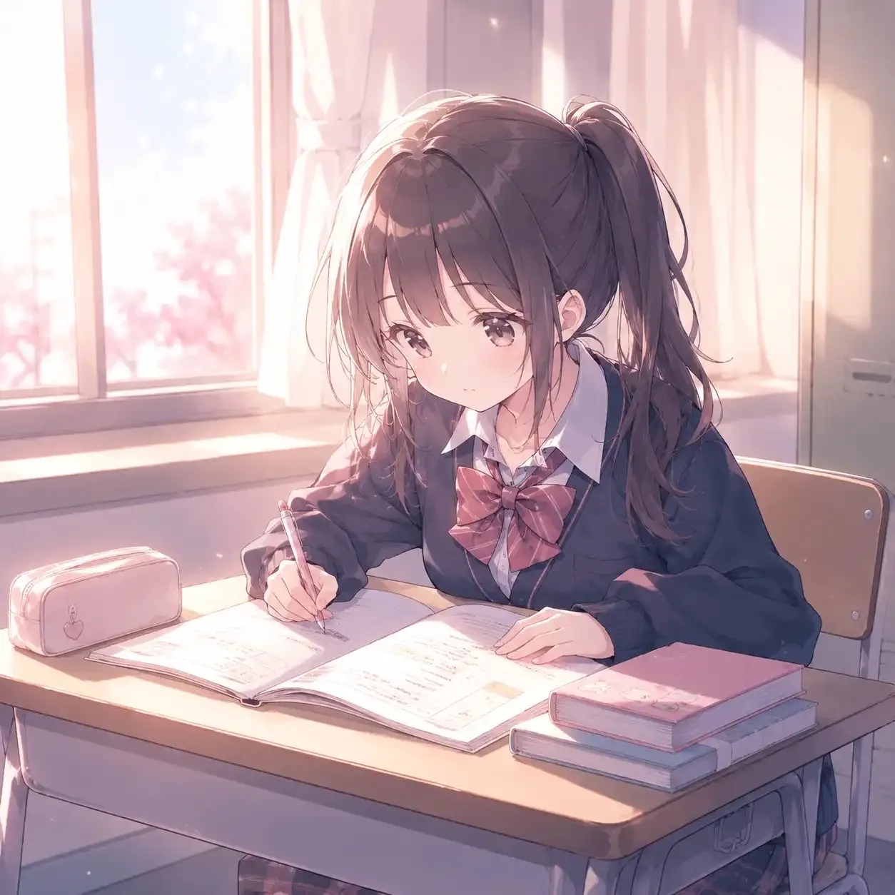 放課後の居残り勉強📚✍🏻 — ぴつさんのAIイラスト