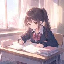 放課後の居残り勉強📚✍🏻 — ぴつさんのAIイラスト