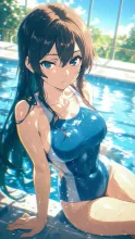真夏の競泳水着·水しぶきと、まぶしい青春 の投稿作品