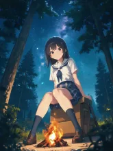 星空の下で