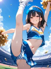 ハイキック・チアガール…黒 — チアガールのAIイラスト|SUPPART