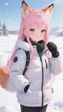 ピンク髪キツネ娘💕