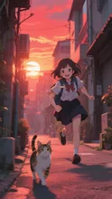 放課後、猫を追いかけて