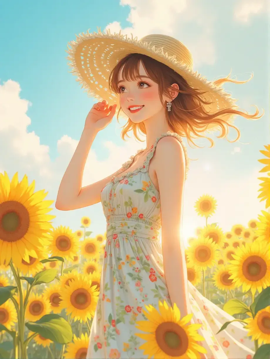 花柄のワンピース — rairaさんのAIイラスト
