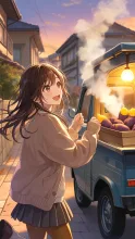 P　秋空と焼き芋と少女