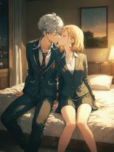 彼女の部屋でキス